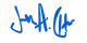 signature of javier chacon in blue color